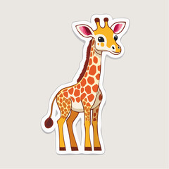 Obraz premium Cute Cartoon Giraffe Sticker
