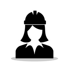 Fototapeta premium Woman Construction Worker icon with shadow