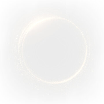 Gold sparkles create a circular design on a transparent background for art projects and graphic design needs