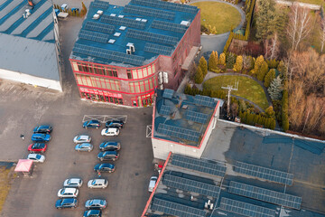 Modern house roof covered with solar energy panels © AlexGo