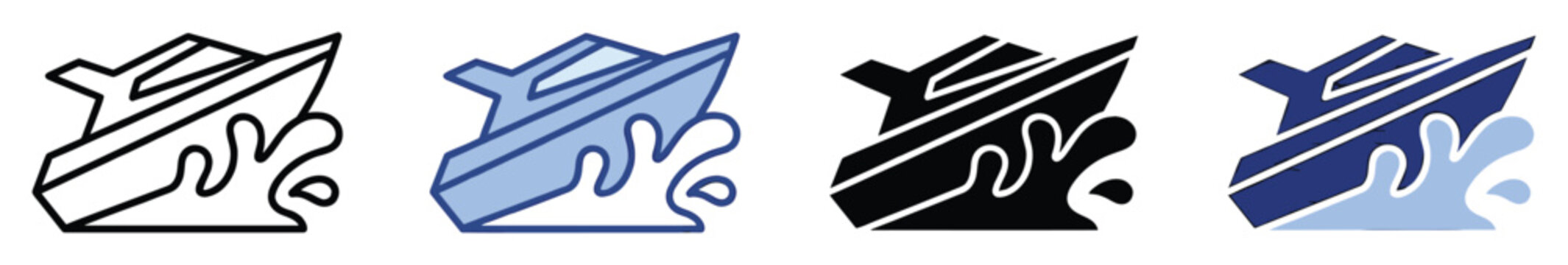 Stylized marine vessel icon representing water transport, boating adventures, and shipping logistics graphics