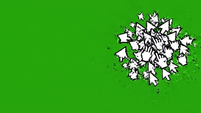 Computer Mouse Cursors on Green Screen.