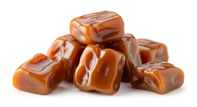 Mexican cajeta caramel candy made from goat milk on white background
