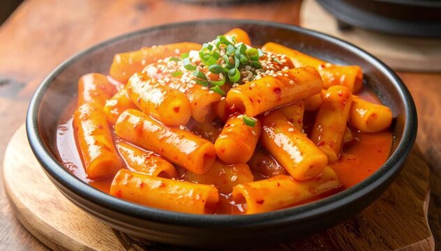 Hot Tteokbokki Korean Spicy Rice Cake Street Food