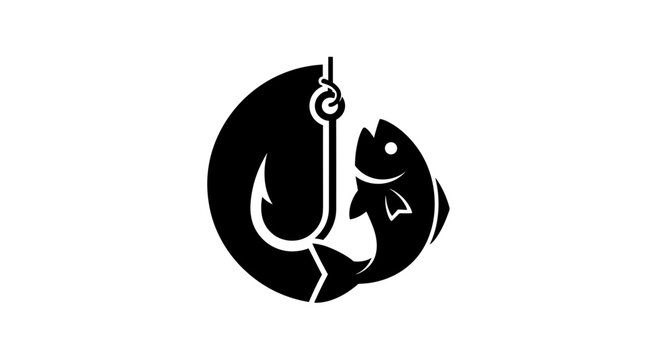 Fish Hook Icon Graphic Design.