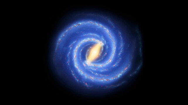Galaxy swirls with cosmic blues and golden heart