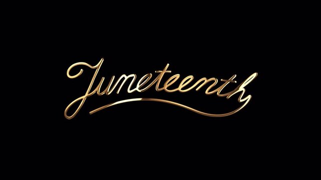 Animated Juneteenth lettering on transparent background