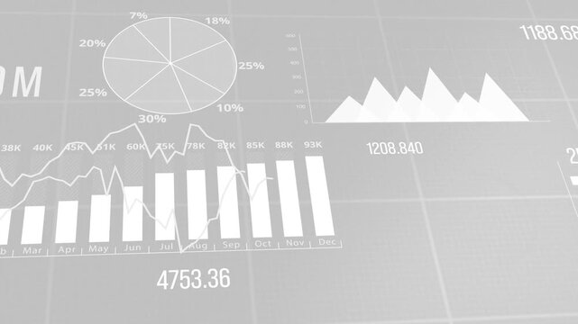 Abstract data visualization with clean white graphs on gray background