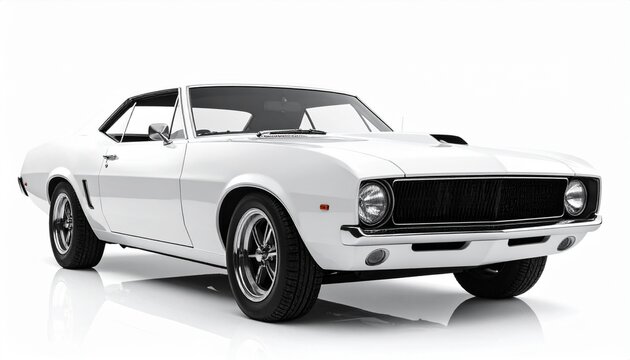 classic car isolated on white