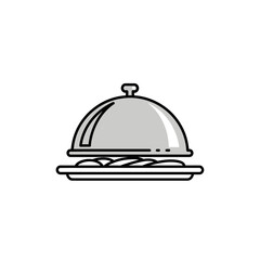 Fototapeta premium Cloche dish with food covered.