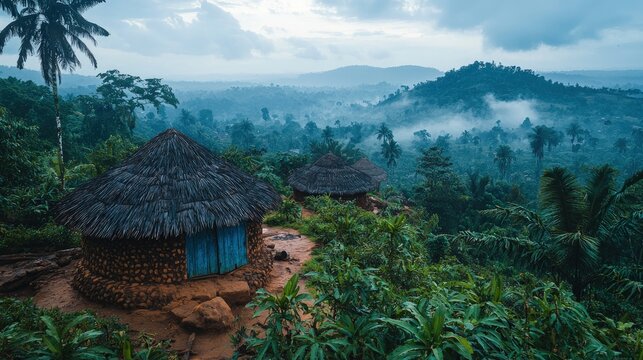 Guinea landscape Fouta Djallon highlands and rainforests beautiful nature view