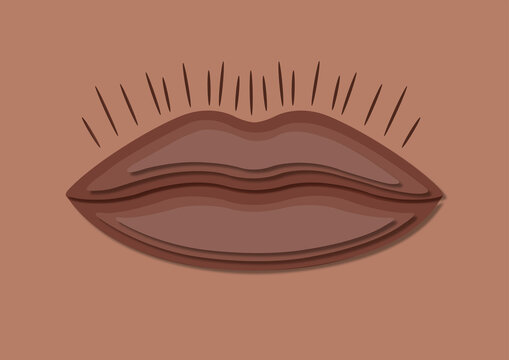 Wrinkled top lip, conceptual illustration