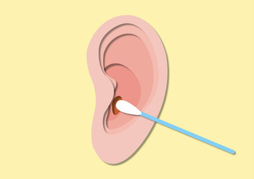Ear cleaning, conceptual illustration