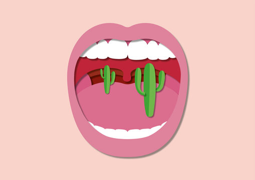 Dry mouth, conceptual illustration