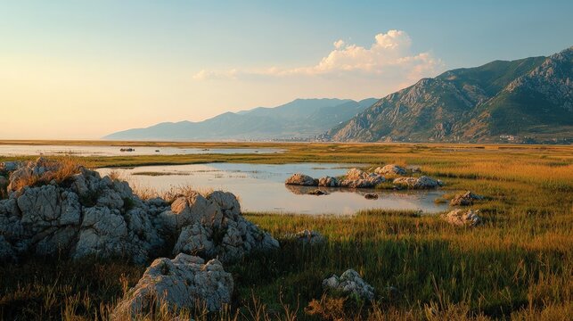 Albania landscape coastal plains rise to rocky highlands beautiful nature view