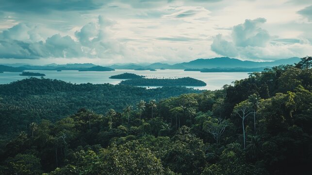 Brunei landscape dense jungle and coastal mangroves beautiful nature view