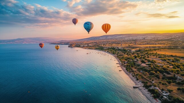 Turkey landscape Cappadocia and Aegean shores beautiful nature view