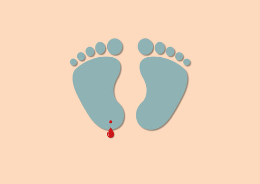 Newborn blood spot test, conceptual illustration