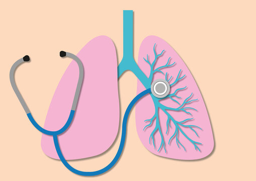 Lung auscultation, conceptual illustration