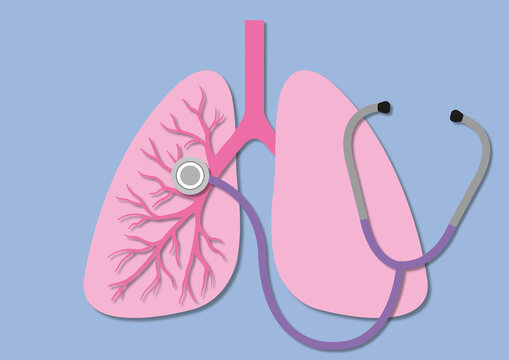 Lung auscultation, conceptual illustration