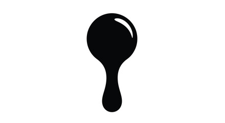 A minimalist black silhouette depicts a handheld cosmetic mirror showcasing a simple elegant design on a white background © Nupur02