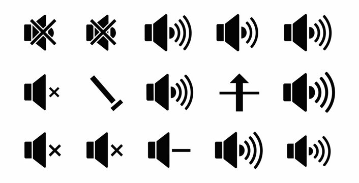 Black icons for sound and volume control.