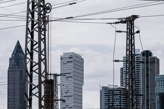 Corporate business finance and banking shape Frankfurt Bankenviertel as an urban skyline of modern office skyscraper towers and dynamic city architecture