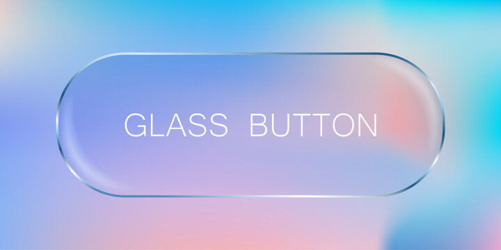 Modern glass morphism UI elements with glossy 3D buttons and transparent shapes for web design, featuring frosted blur effects and gradient backgrounds for digital interfaces.