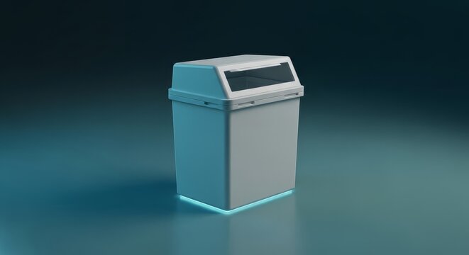 Sharps disposal container 3D render, medical biohazard waste box visualization, hospital safety disposal system, sterile clinical sharps bin design, controlled medical waste management container