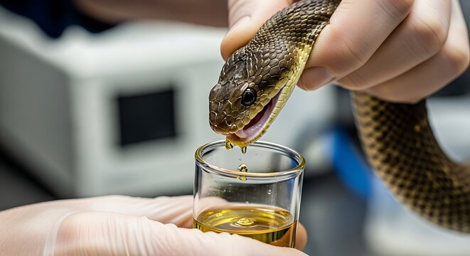 Snake venom extraction scientific process and medical research