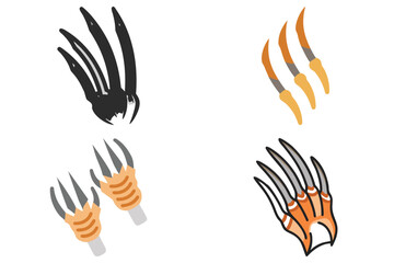 Obraz premium Fierce Tiger Claws Vector Illustration - Aggressive Animal Graphic