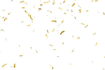 Fototapeta premium 3d Render of Falling Golden Confetti and Luxury Gold Ribbons for Festive Celebration