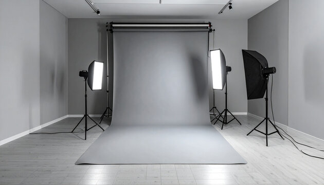 Photography Studio with Softbox Lighting Setup