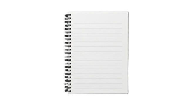 A blank lined paper with a faint grid pattern for writing or drawing isolated on transparent background
