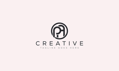 Fototapeta premium Minimalist circular monogram logo design featuring pa letters, monogram
