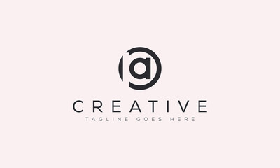 Obraz premium Simple circular logo concept featuring letters pa alphabet monogram corporate