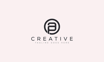 Fototapeta premium Letter ap monogram logo design in modern circular frame with monogram, initials