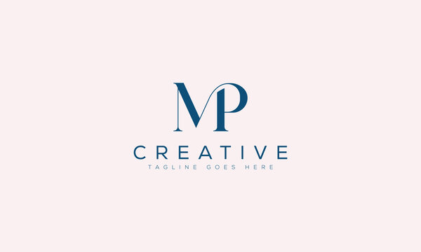 Minimalist mp letter logo design with creative monogram business minimalist