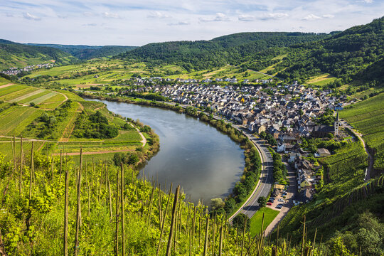 Wineyards around small town Bremm