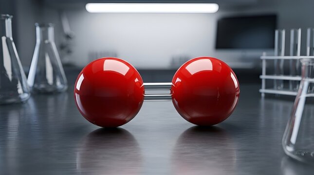 3D Oxygen Molecule Model in Modern Laboratory Setting