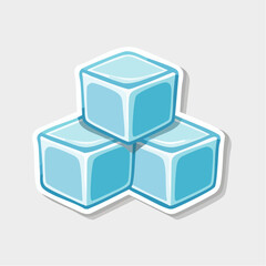Obraz premium Stack of three blue ice cubes