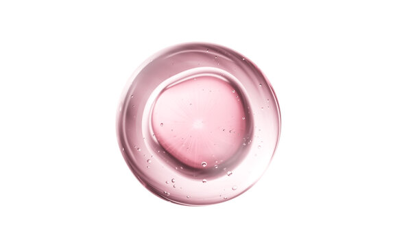 Transparent pink liquid bubble, 3d rendering.