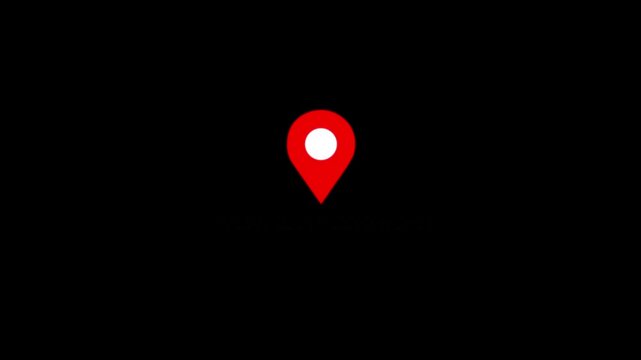 Animated white map marker icon with a distressed grunge texture on a black background for vintage travel maps navigation apps and artistic location tracking 4k video.