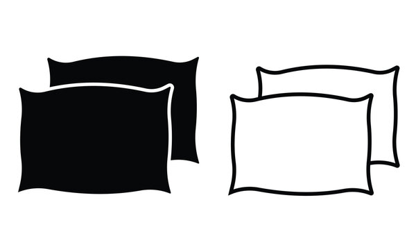 Pillow icon vector. Silhouette of pillow vector. Outline icon of pillow sign and symbol. Vector illustration.