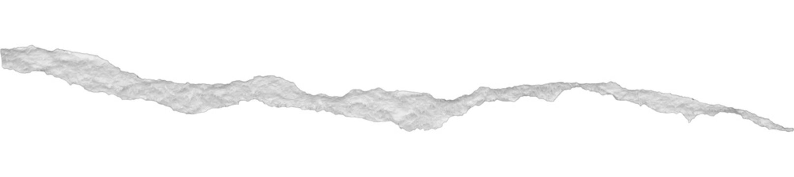 Ripped torn paper edges isolated on black background