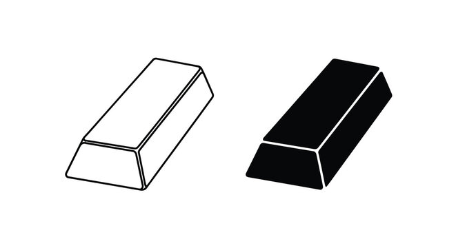 A simple black and white illustration displays two rectangular prisms one light and one dark high quality professional