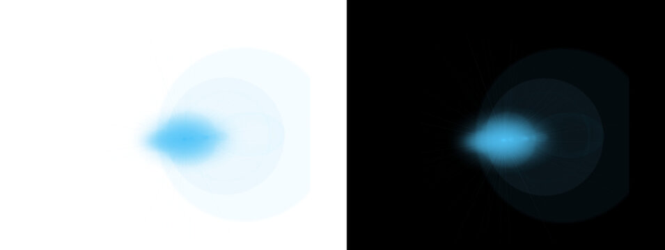 Circular Blue Glow Orb with Smooth Gradient and Abstract Light Composition