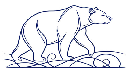 Obraz premium Majestic polar bear walking gracefully across icy terrain