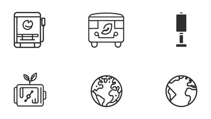 Eco-Friendly World Elements: A minimalist array of environmental icons, depicting sustainable practices, renewable energy and planet Earth, evoking a sense of conservation and responsibility.  © Mohiuddin123