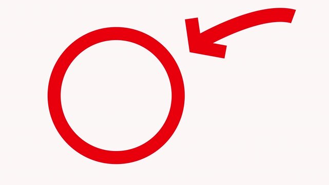 Animated red cyrcle and arrow , png file